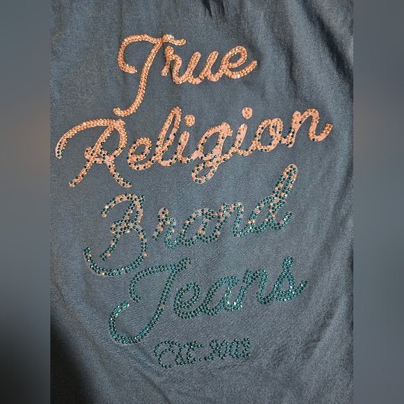 True Religion Women's Blue V-Neck Top - Picture 5 of 8